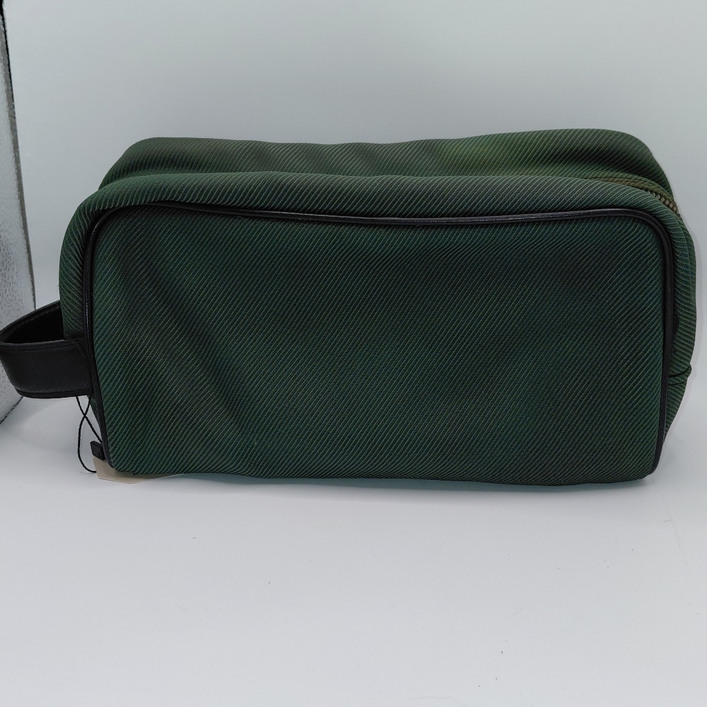 Louis Vuitton Parana Toiletry Bag Dark Green Canvas Nylon With Leather Trim
